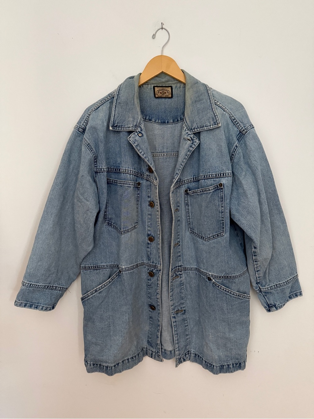 Vintage Long Denim Jacket - Oversized Relaxed Fit